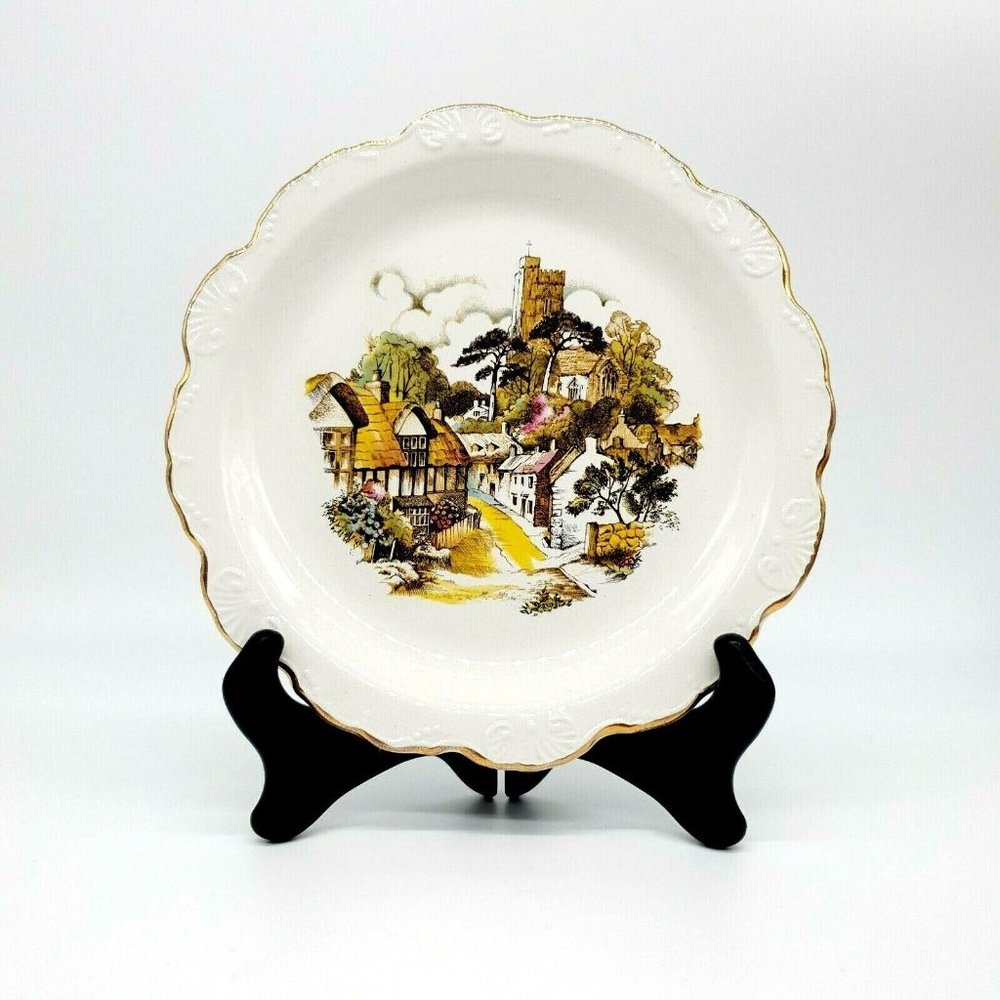James Kent Old Foley Plate Collection Village Town 11 Staffordshire England 8.5"